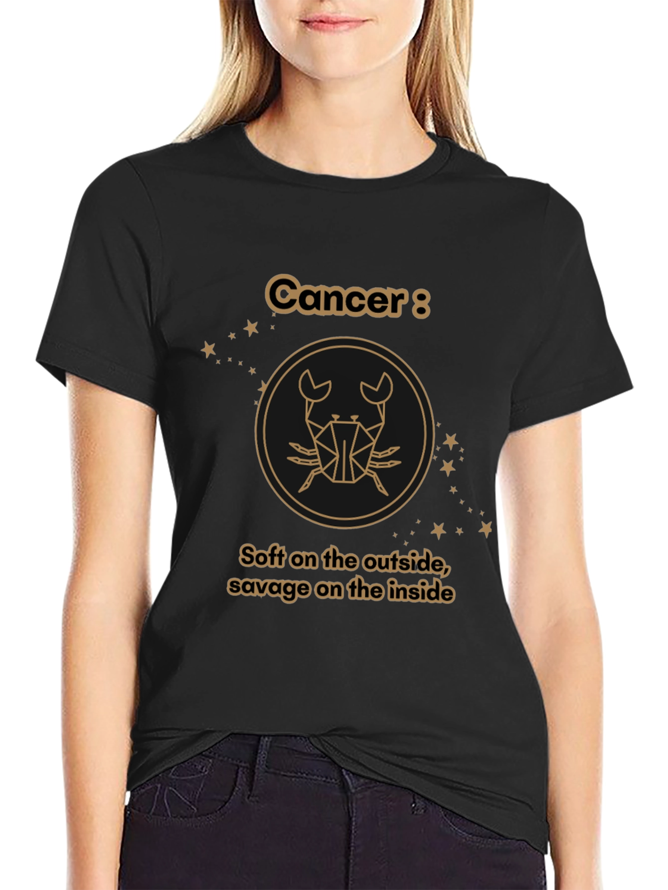 Cancer Zodiac Graphic Tee: Soft & Savage T-Shirt