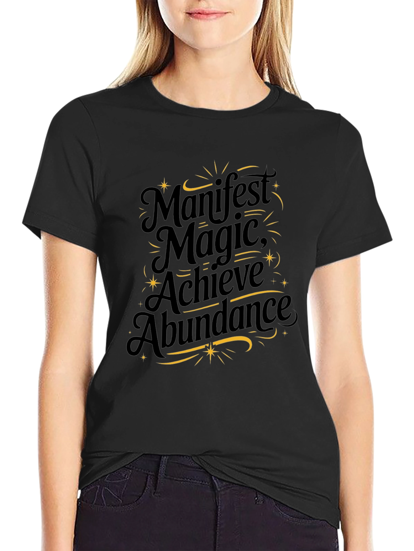 Manifest Magic Graphic Tee - Unisex Black T-Shirt
