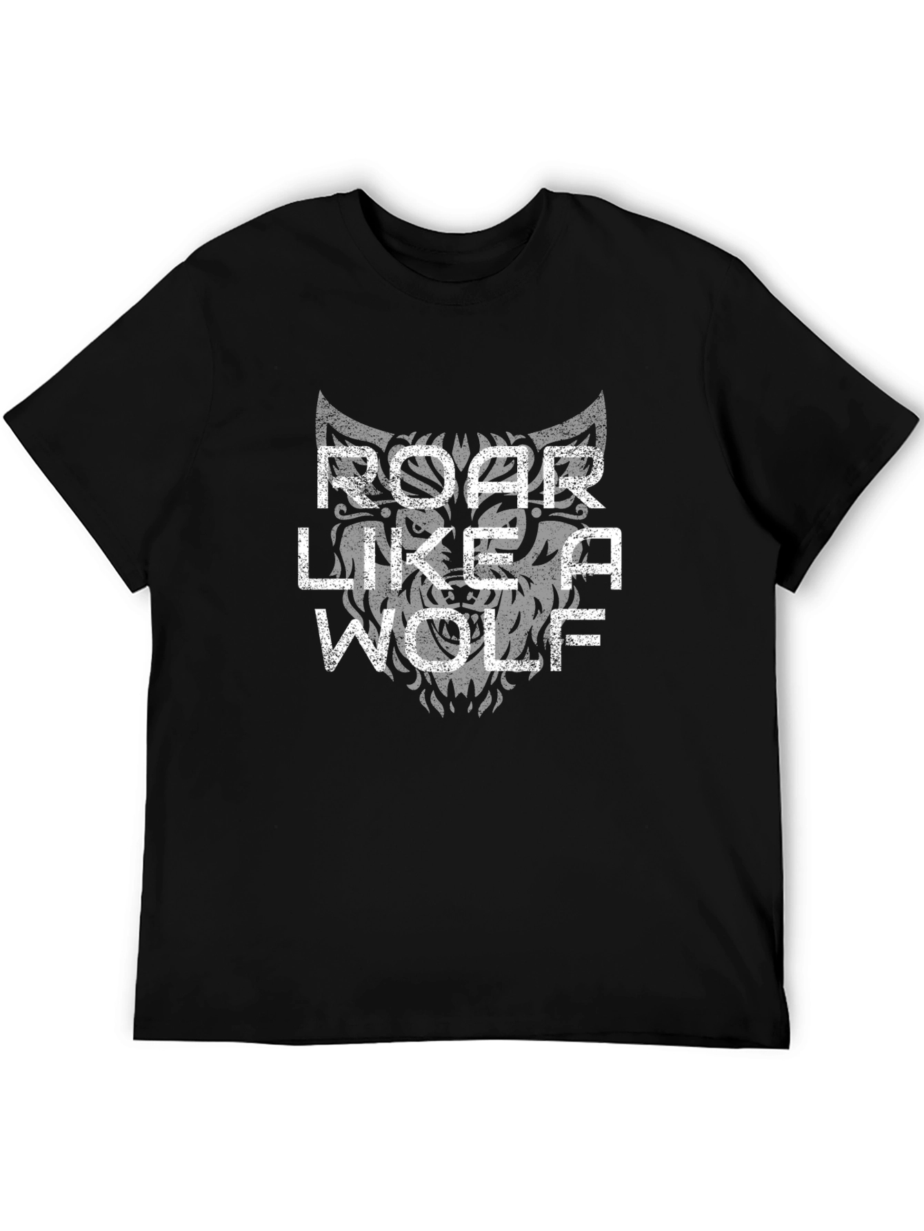 Roar Like A Wolf Graphic Tee - Black
