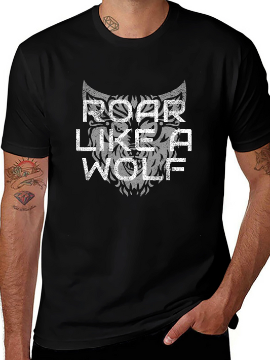 Roar Like A Wolf Graphic Tee - Black
