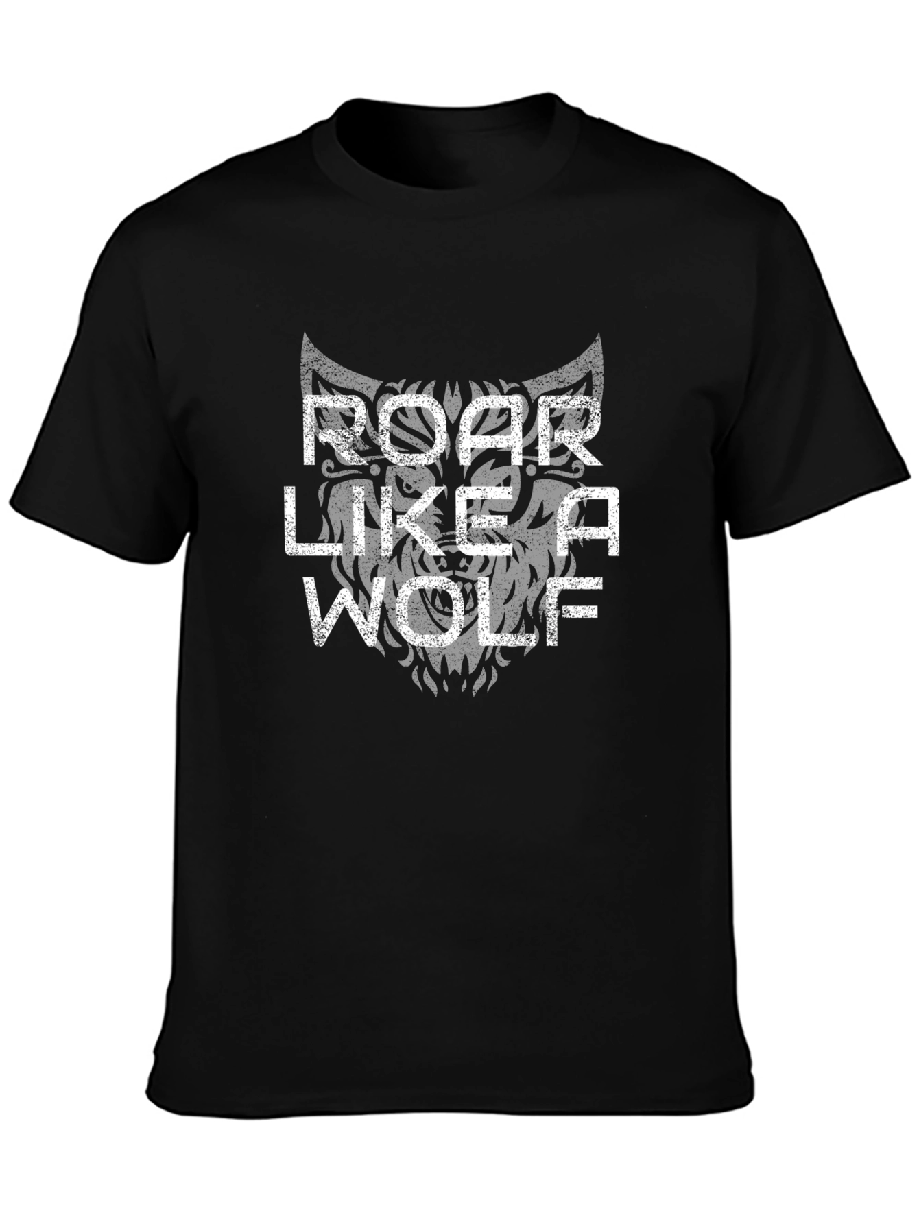 Roar Like A Wolf Graphic Tee - Black