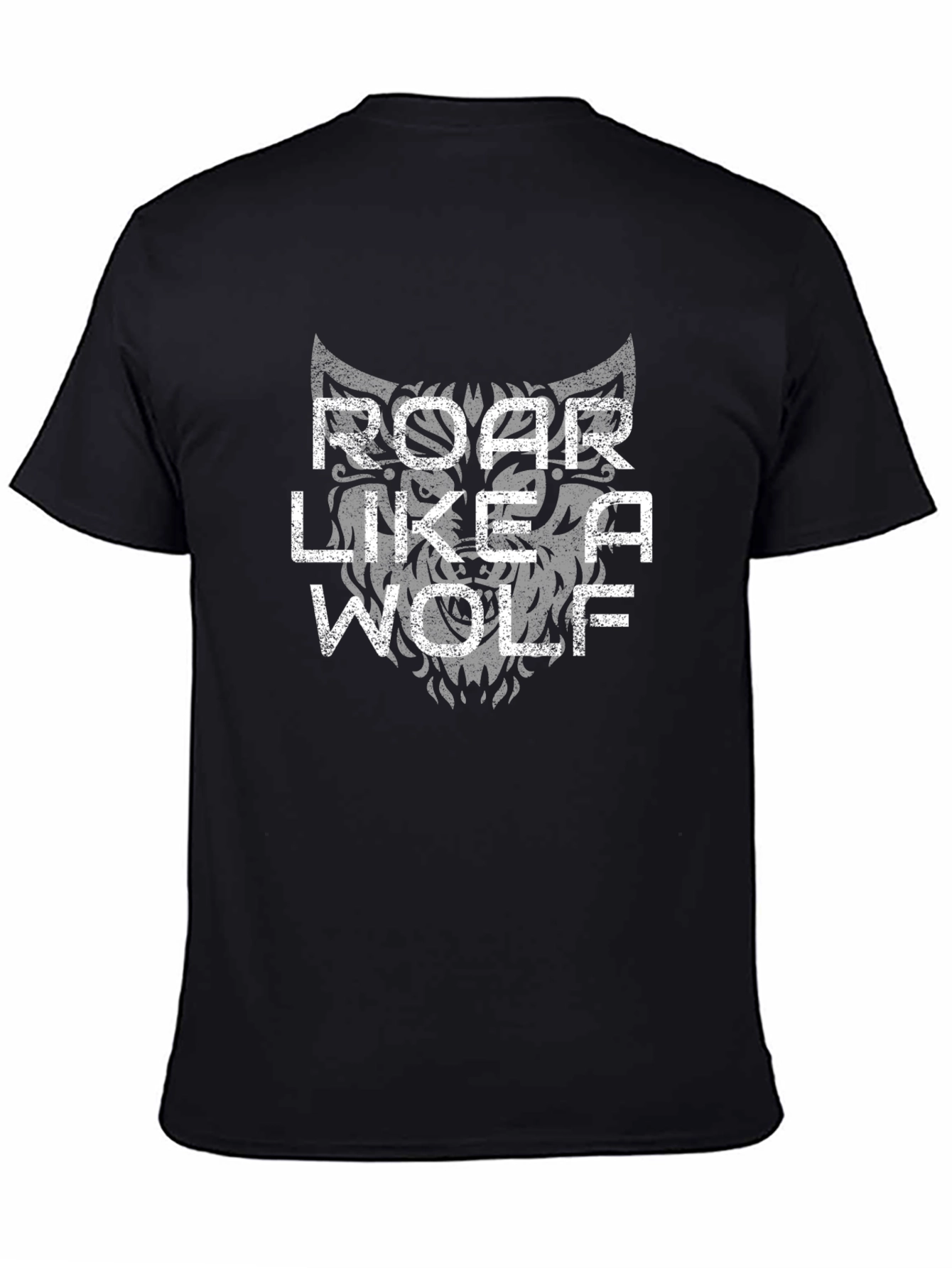 Roar Like A Wolf Graphic Tee - Black