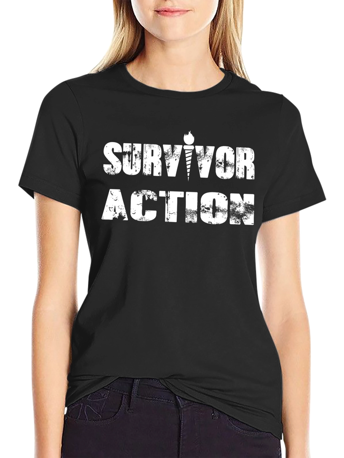 Survivor Action Graphic Black T-Shirt