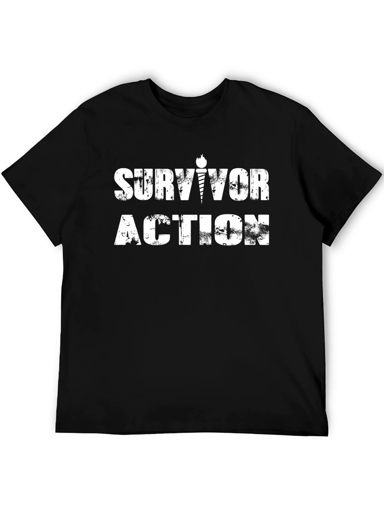 Survivor Action Graphic Black T-Shirt