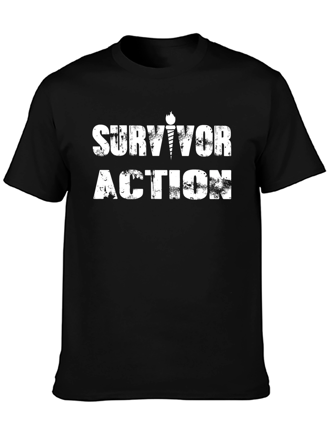 Survivor Action Graphic Black T-Shirt