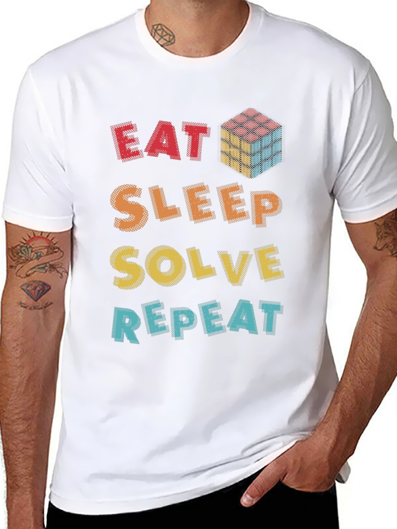 Eat Sleep Solve Repeat T-Shirt - Puzzle Solver Tee