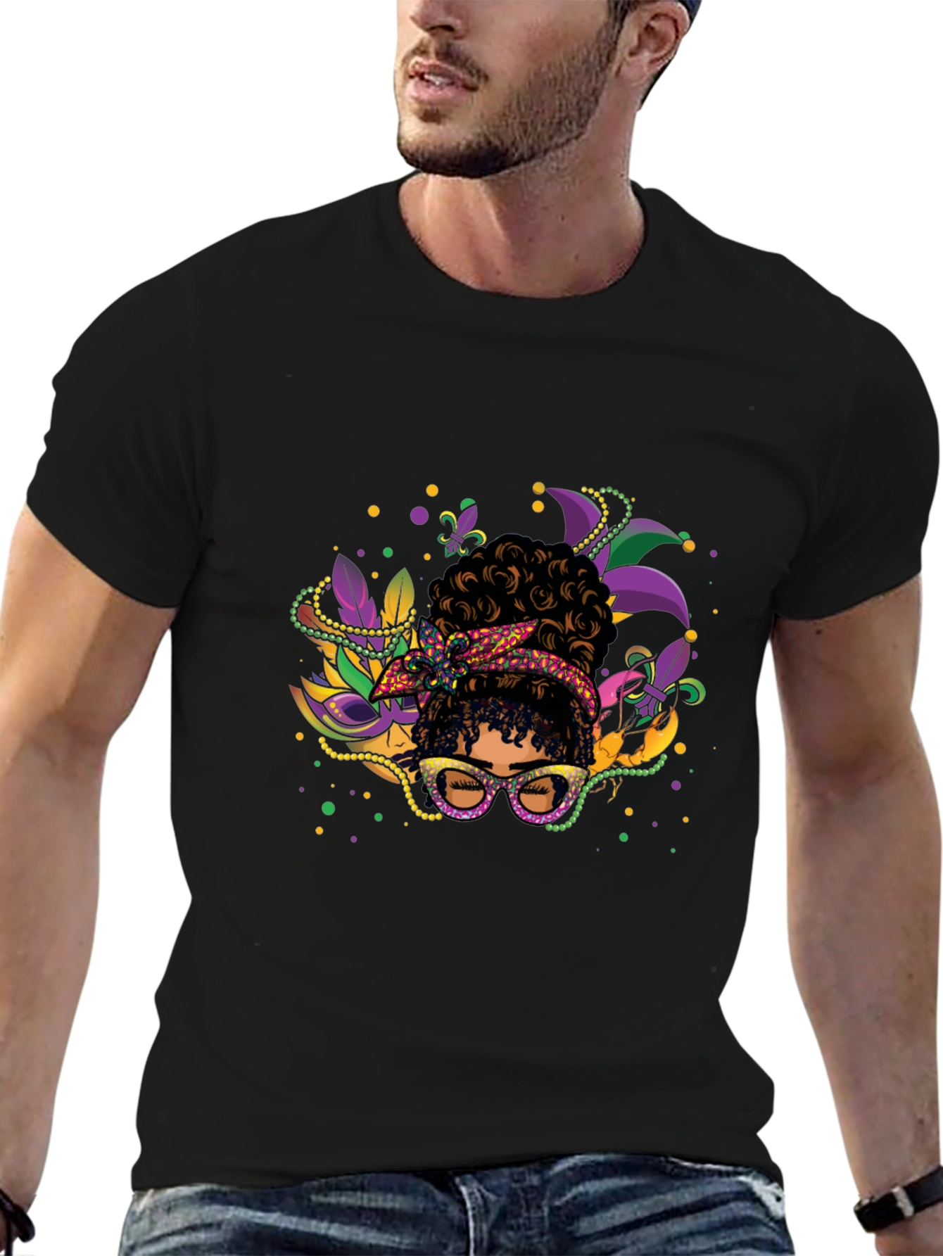 Mardi Gras Afro Queen T-Shirt