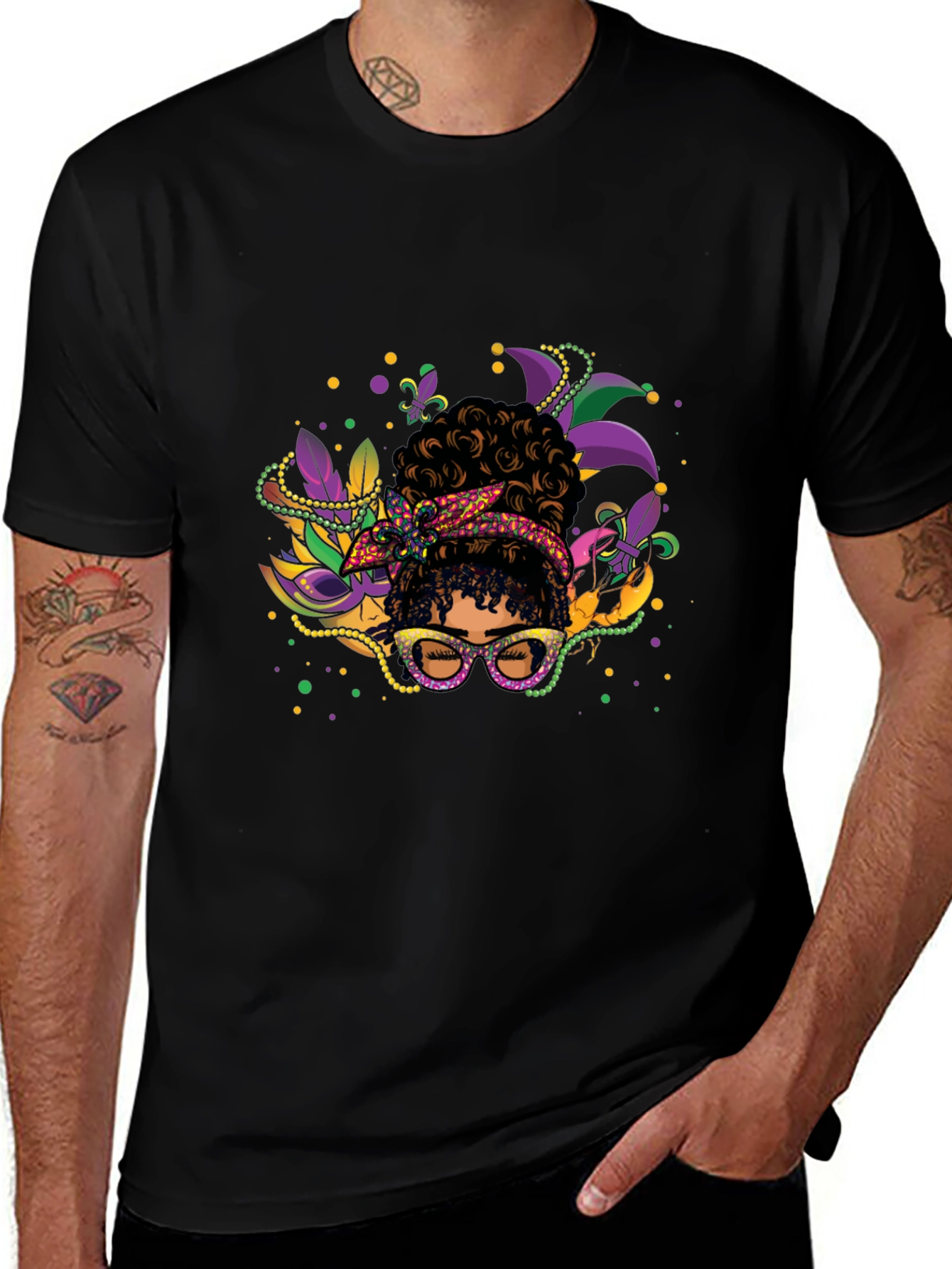 Mardi Gras Afro Queen T-Shirt
