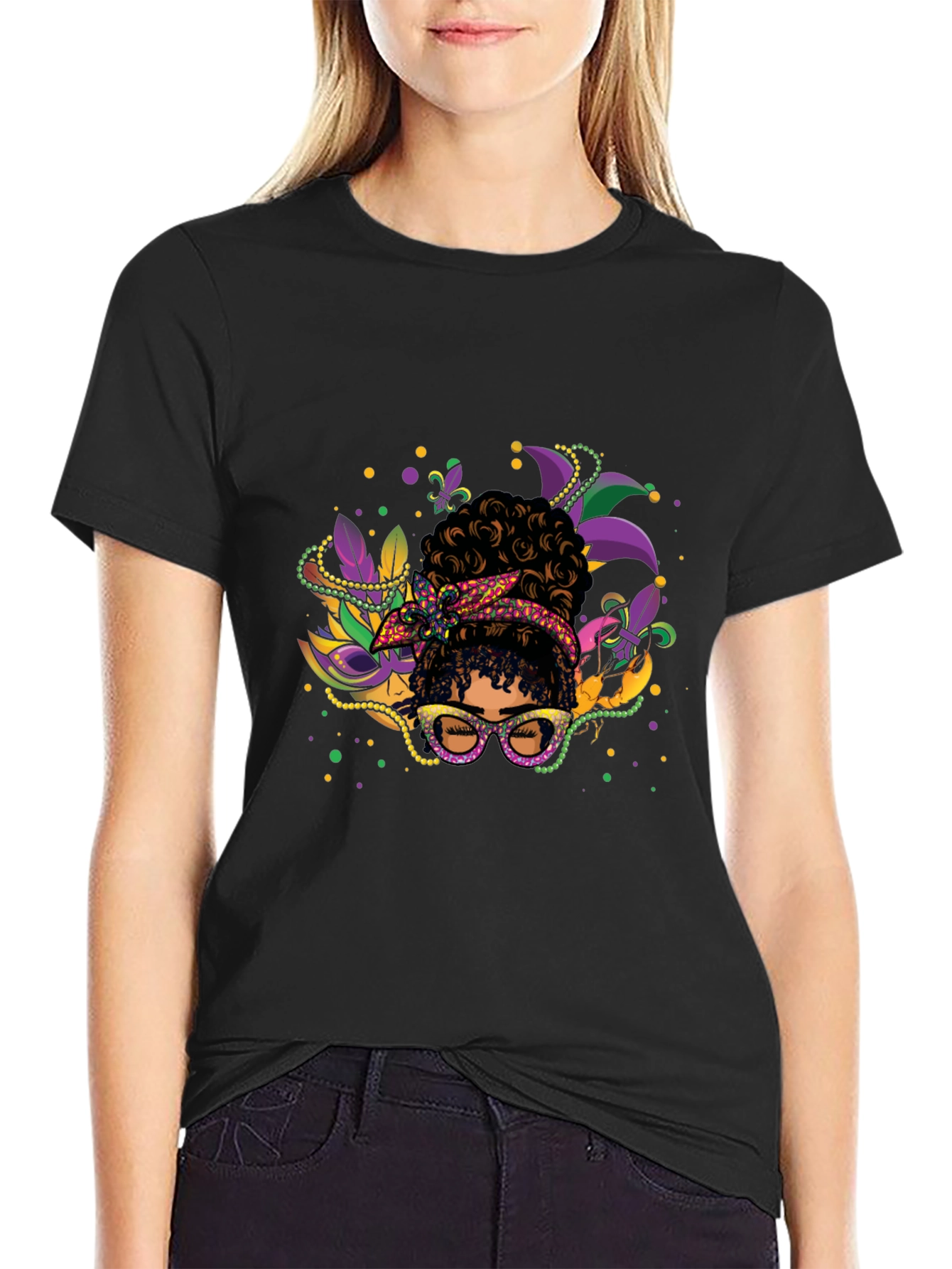 Mardi Gras Afro Queen T-Shirt