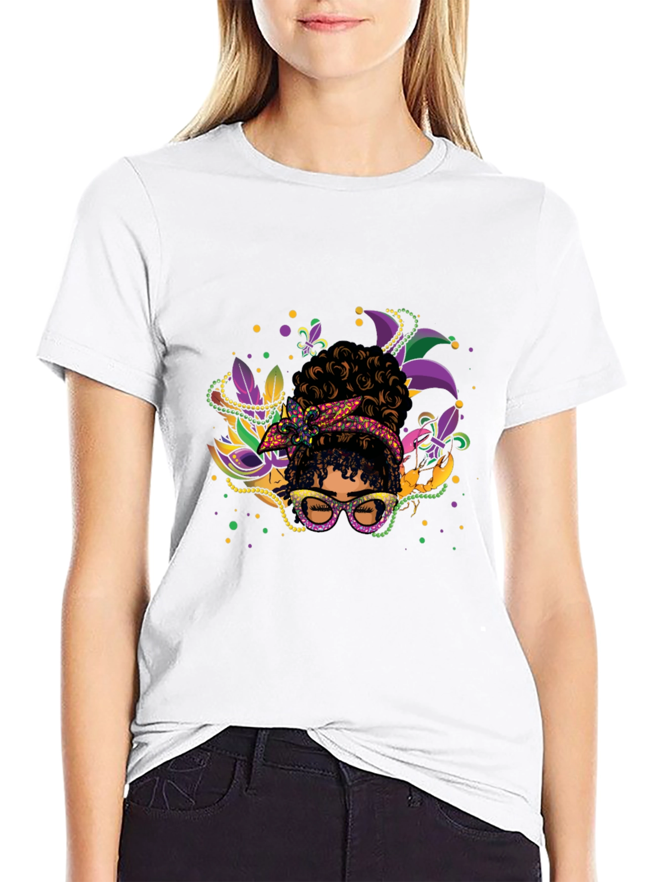 Mardi Gras Afro Queen T-Shirt