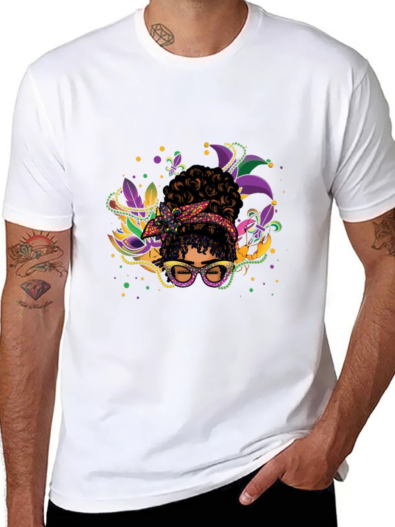 Mardi Gras Afro Queen T-Shirt