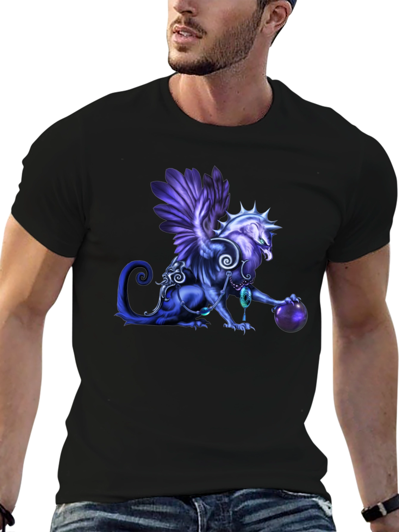 Mystic Griffin Graphic Tee - Unique Fantasy Art Shirt