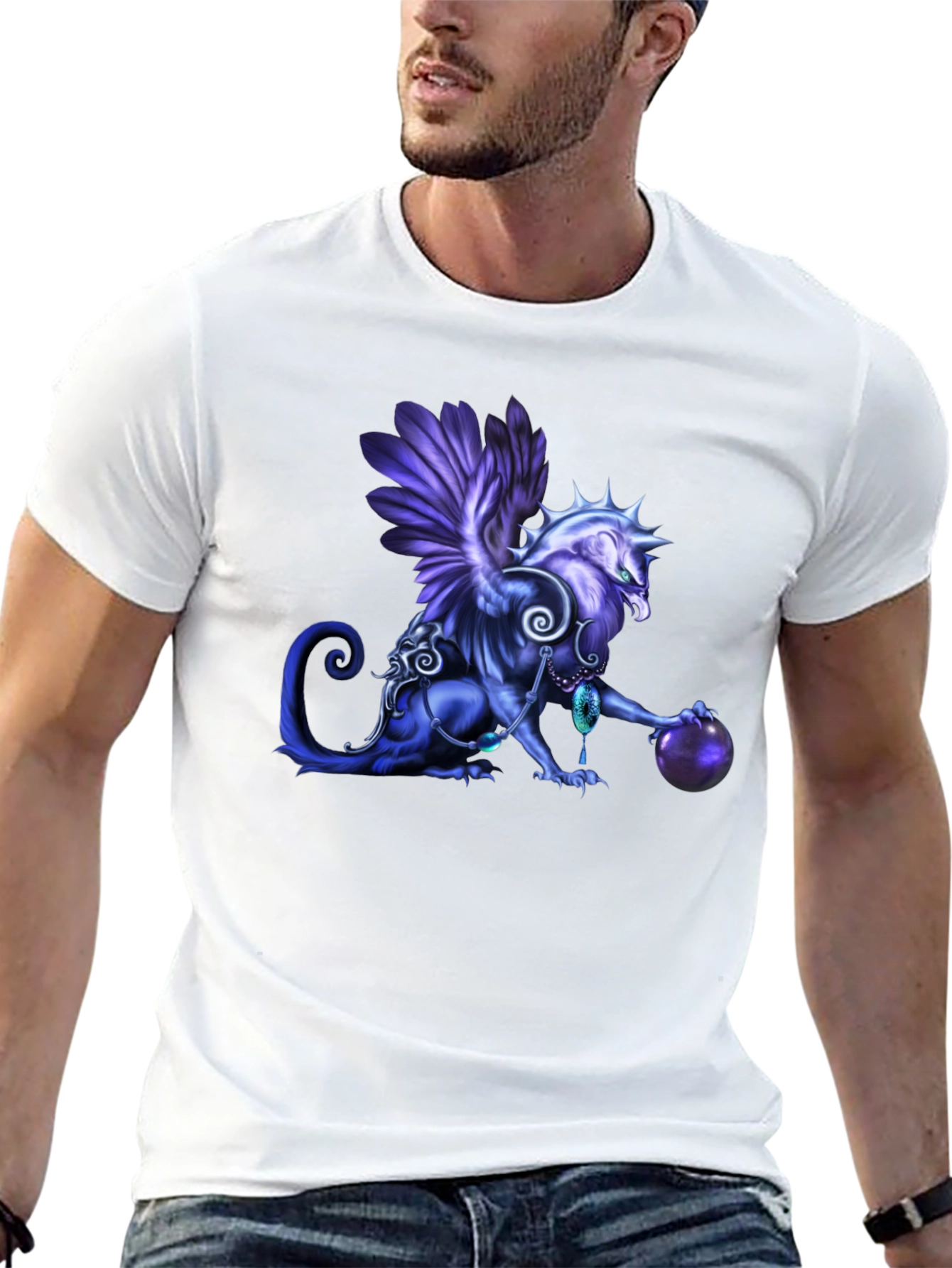 Mystic Griffin Graphic Tee - Unique Fantasy Art Shirt