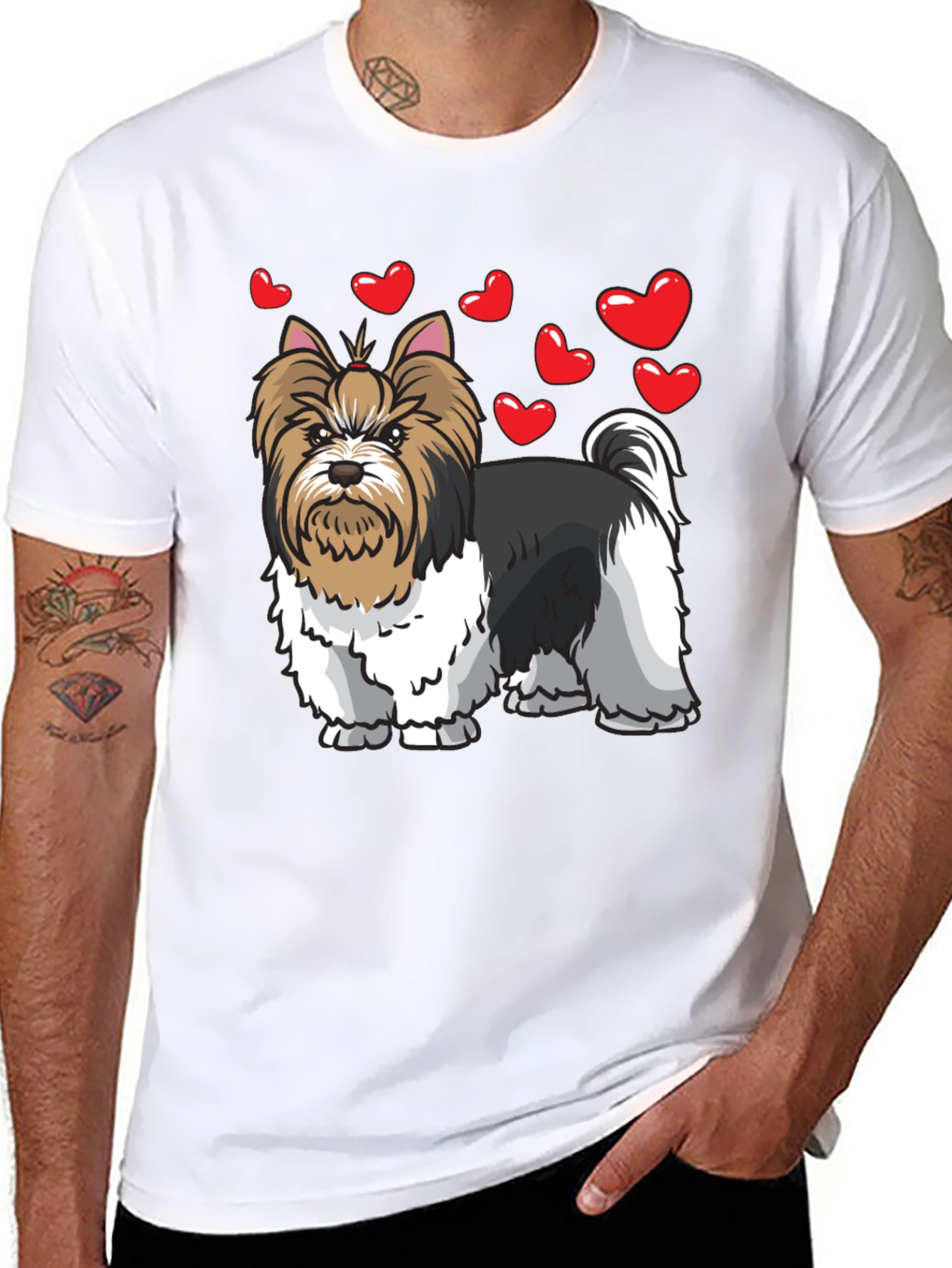 Dog Lovers Heart Shirt - Yorkie Terrier Tee