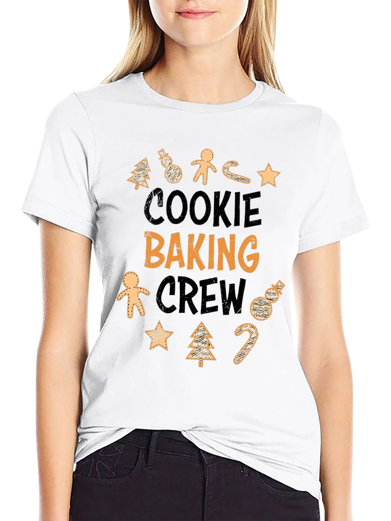 Cookie Baking Crew Black Graphic T-Shirt