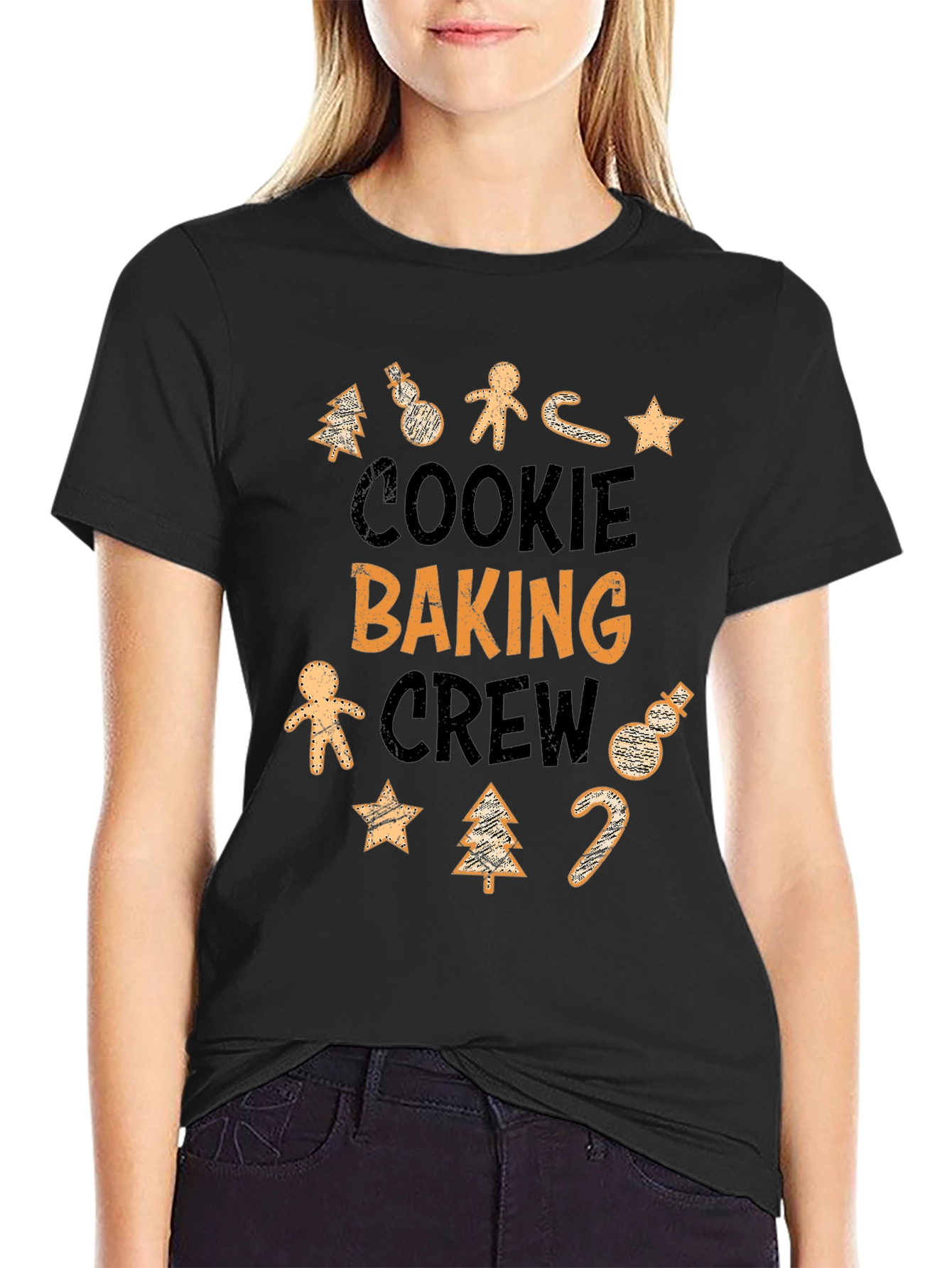 Cookie Baking Crew Black Graphic T-Shirt