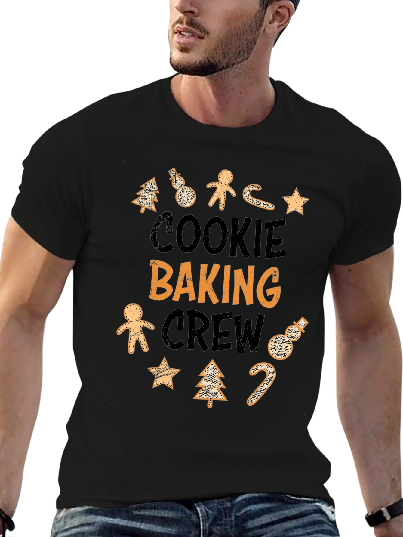 Cookie Baking Crew Black Graphic T-Shirt